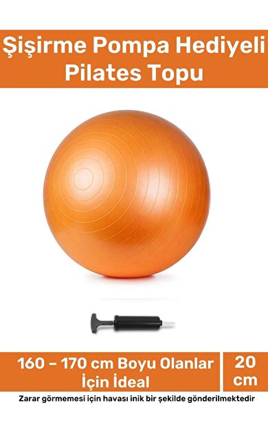 Profesyonel Seri Dayanıklı Yüksek Kalite Mini Gymball 20cm Turuncu Pilates Topu Şişirme Pompa Hediye