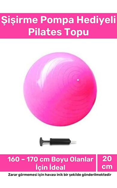 Profesyonel Seri Dayanıklı Yüksek Kalite Mini Gymball 20cm Pembe Pilates Topu Şişirme Pompa Hediyeli