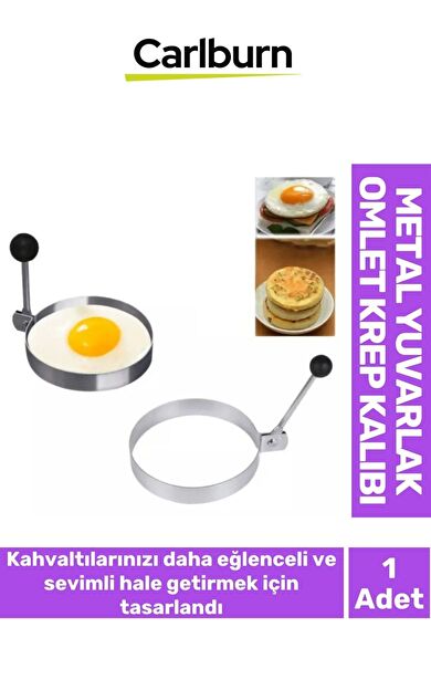 Yeni Seri Yanmaz Yapışmaz Pratik Görsel Şık Sunum Metal Yuvarlak Omlet Krep Kalıbı