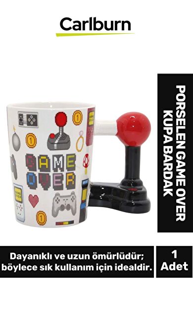 Özel Tasarım Dekoratif Şık Hediyelik Sevgili Arkadaş Porselen Game Over Kupa Bardak 11*14 Cm