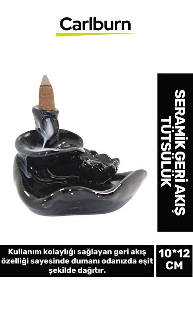 Özel Üretim Dekoratif İthal Parlak Şelale Seramik Geri Akış Tütsülük & Oda Kokusu Biblo 10*12 Cm