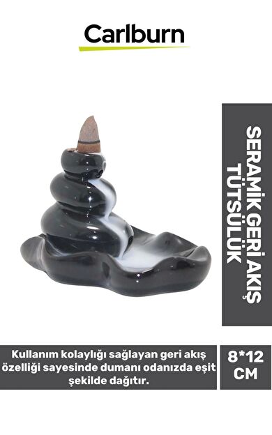 Özel Üretim Dekoratif İthal Parlak Şelale Seramik Geri Akış Tütsülük & Oda Kokusu Biblo 8*12 Cm