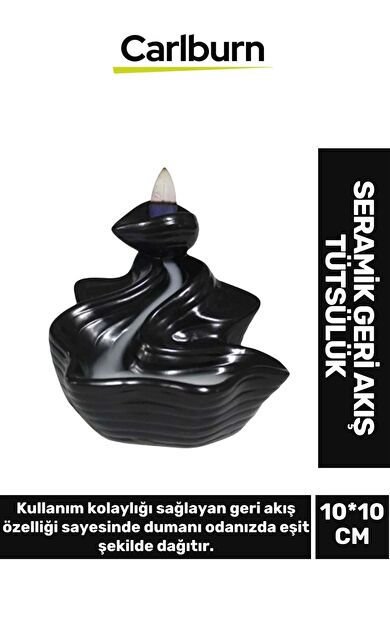 Özel Üretim Dekoratif İthal Parlak Şelale Seramik Geri Akış Tütsülük & Oda Kokusu Biblo 10*10 Cm