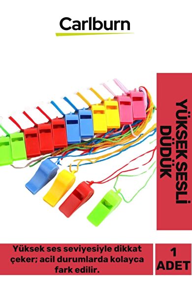Premium Ultra Yüksek Sesli Çok Renkli Av Kamp Hakem Öğretmen Deprem Çağrı Acil Durum Düdüğü 1 Adet