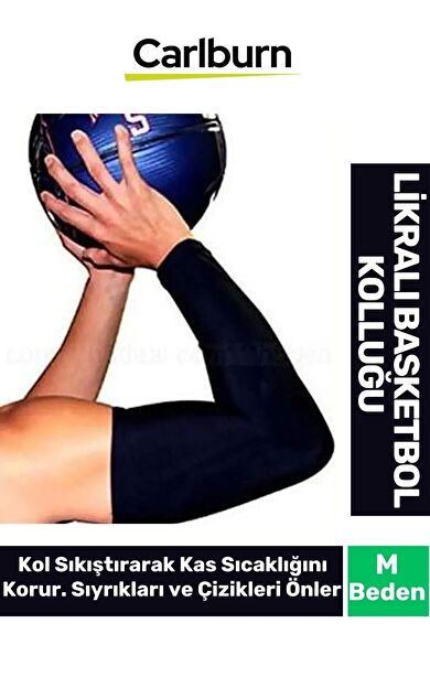 Kas Sıcaklığı Koruyan Yıkanabilir Nem Yönetim Teknolojisi Siyah Likralı M Beden Basketbol Kolluğu