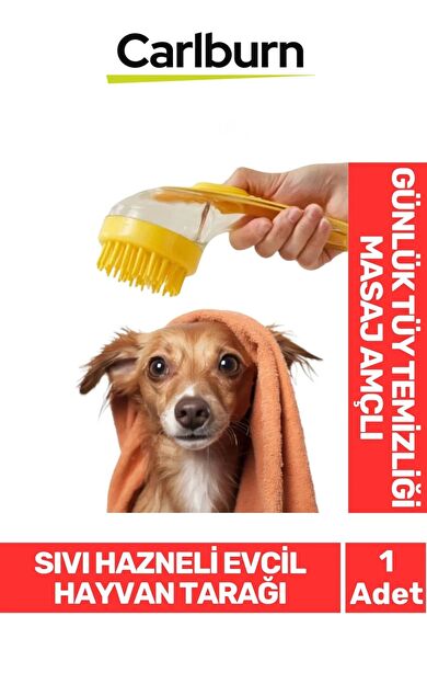 Sıvı Hazneli Şampuan Sabun Silikon Banyo Masaj Yapan Evcil Hayvan Kedi Köpek Tarağı