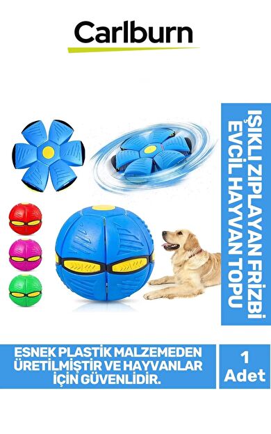Özel Üretim İnteraktif Fiziksel Zihinsel Aktivite Sağlayan Işıklı Zıplayan Frizbi Evcil Hayvan Topu