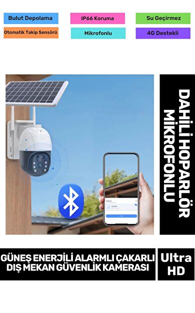 360° Dönen PTZ Kontrol Hareket Algılama Teknolojisi 8000 mAh Güneş Enerji Dış Mekan Güvenlik Kamera