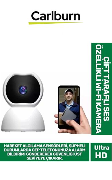 Dahili Mikrofon Hoparlör Gece Görüşlü Yüksek Çözünürlüklü Çift Taraflı Ses Özellikli Wi-Fi Kamera