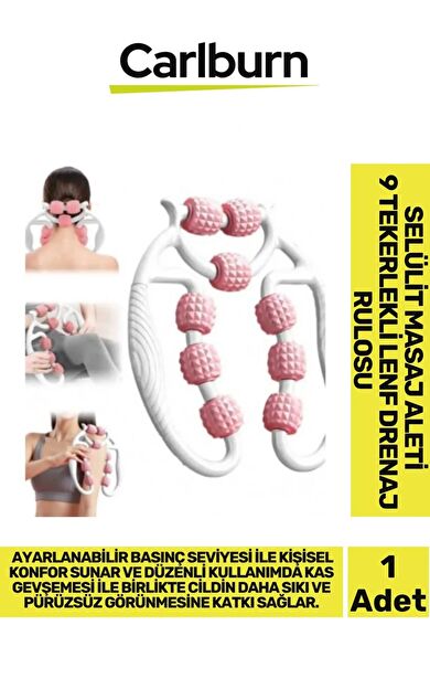 Premium Çift Taraflı Ayarlanabilir Basınç Seviyeli Selülit Masaj Aleti 9 Tekerlekli Lenf Drenaj Rulo