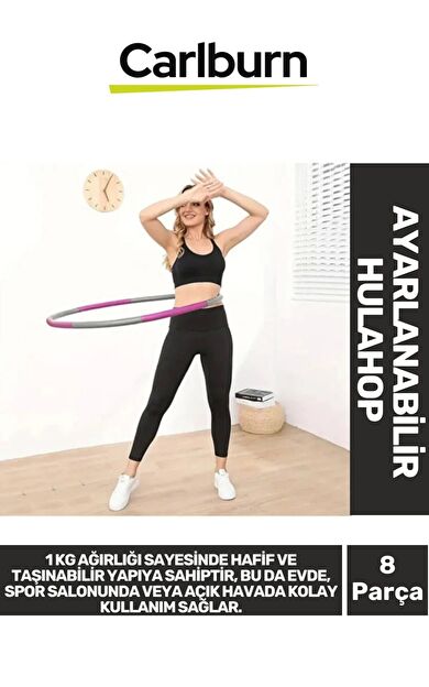 Özel Üretim 72-95 Cm Taşınabilir Ayarlanabilir Kalori Vücut Spor 8 Parçalı Ayarlanabilir Hulahop
