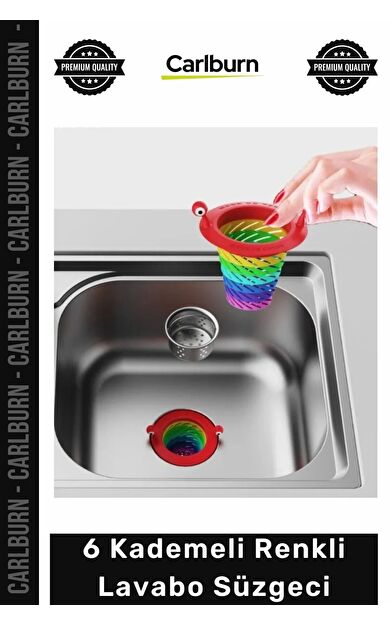 #Süzgeç Lavabo Tıkanıklık Önleyici Hijyenik Dayanıklı Temizlik Renkli 6 Kademeli Lavabo Süzgeci