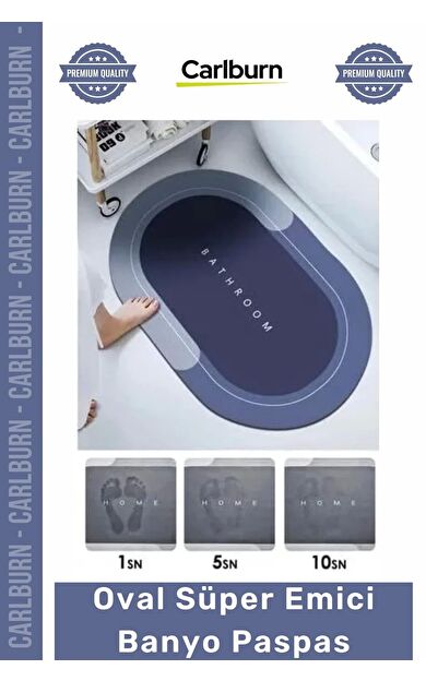 #Paspas Dayanıklı Nappa Deri Hızlı Kuruyan Kaymaz Güvenli Kauçuk Zemin Oval Süper Emici Banyo Paspas