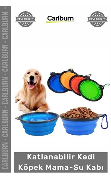Silikon Portatif Seyahat Tipi Askılı Pratik Akordeon Tasarım Katlanabilir Kedi Köpek Mama Su Kabı
