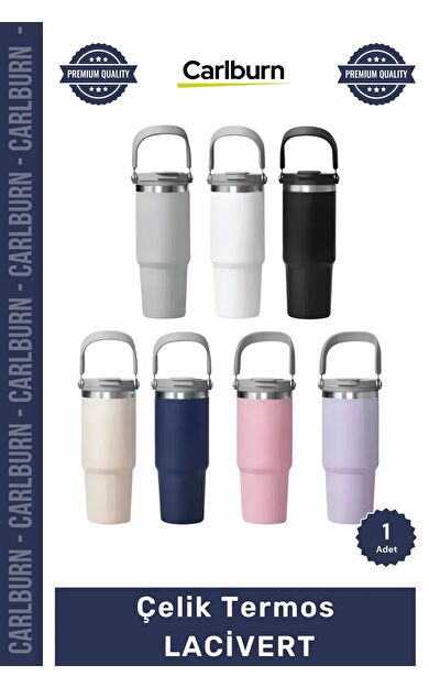 Özel Üretim Paslanmaz Isı Korumalı Vakumlu Sızdırmaz 500ml Mat Ergonomik Çelik Termos LACİVERT