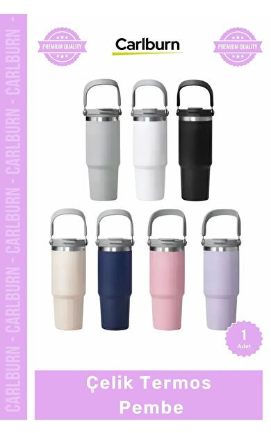Özel Üretim Paslanmaz Isı Korumalı Vakumlu Sızdırmaz 500ml Mat Ergonomik Çelik Termos Pembe