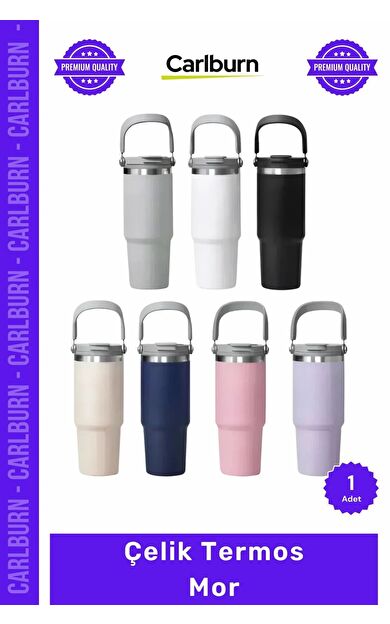 Özel Üretim Paslanmaz Isı Korumalı Vakumlu Sızdırmaz 500ml Mat Ergonomik Çelik Termos Mor