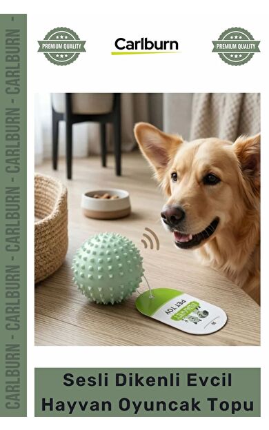 Özel Üretim Dayanıklı Kauçuk Diş Kaşıyıcı Kedi Köpek Çiğneme Sesli Dikenli Evcil Hayvan Oyuncak Topu