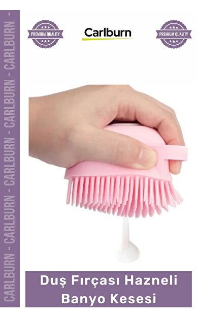 #Banyo Yumuşak Silikon Masaj Etkili Vücut Kesesi Şampuan Bölmeli Duş Fırçası Hazneli Banyo Kesesi