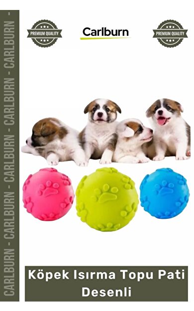 Özel Üretim Dayanıklı Kauçuk Eğitici Diş Kaşıma İnteraktif Sağlam Köpek Isırma Topu Pati Desenli