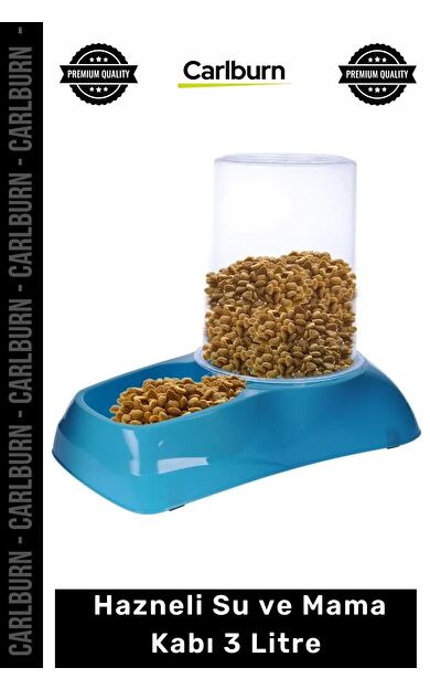 #MamaKabı Otomatik Besleme Kedi Köpek Dayanıklı 1 Sınıf Plastik Hazneli Su Mama Kabı 3 Litre