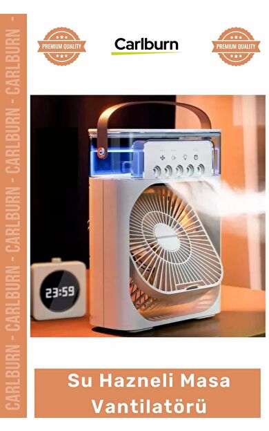 #Vantilatör Buzlu USB Buharlı Nemlendirici 600ml Sessiz Taşınabilir Ofis Tipi Su Hazneli Masa Vantilatör