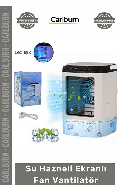 #Vantilatör Sessiz Taşınabilir Hava Soğutucu Dijital Gösterge USB Su Hazneli Ekranlı Fan Vantilatör