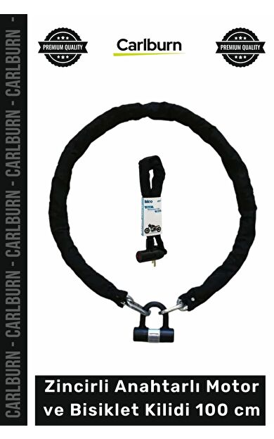 #Kilit Zırhlı Çelik Güvenlik Motosiklet Emniyetli Zincirli Anahtarlı Motor Bisiklet Kilidi 100 Cm