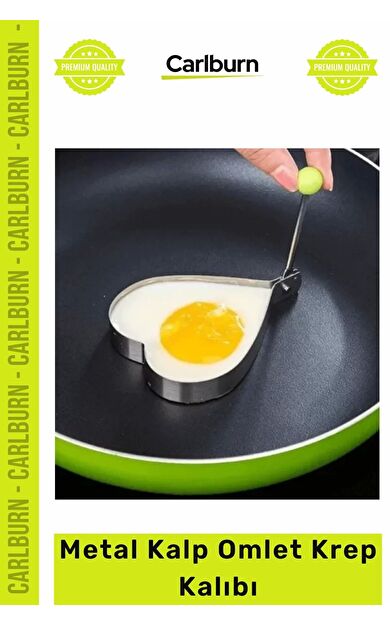 Özel Üretim Yanmaz Yapışmaz Çelik Kahvaltı Sunum Şekilli Mutfak Gereçleri Metal Kalp Omlet Krep Kalı