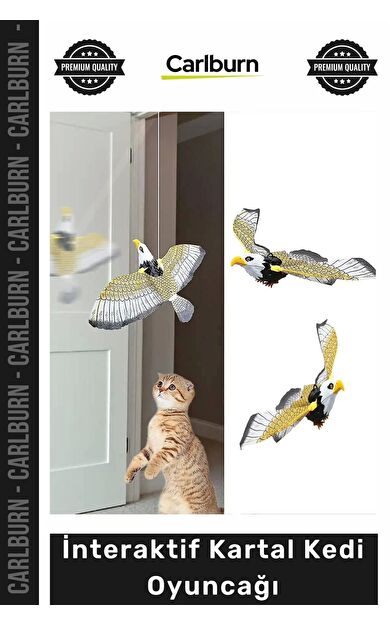 #Petshop Hareketli Kanatlı Pilli Avlanma İçgüdüsü Destekleyen Egzersiz İnteraktif Kartal Kedi Oyuncağı