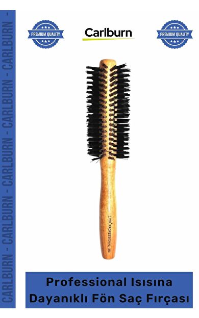 #SaçFırçası Ergonomik Ahşap Sap Yanmaz Salon Tipi Professional Isısına Dayanıklı Fön Saç Fırçası