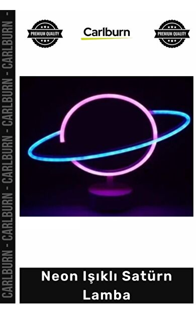 Özel Üretim Modern Estetik Tasarım Pil USB Çalışan Dekoratif Hediye Gece Neon Işıklı Satürn Lamba