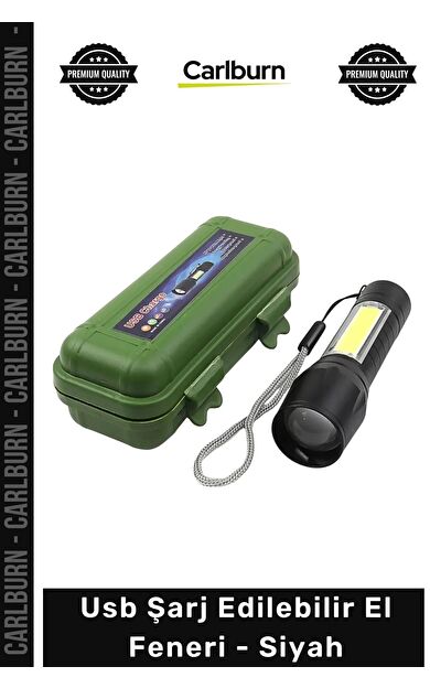 Özel Üretim Güçlü Led Aydınlatma Taktik Mini Taşınabilir Su Geçirmez Usb Şarj Edilebilir El Feneri Siyah