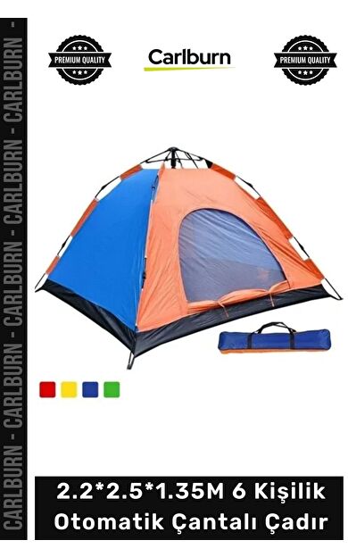 #Çadır Kamp Outdoor Doğa Su Geçirmez Dayanıklı Konforlu 2.2*2.5*1.35M 6 Kişilik Otomatik Çantalı Çadır