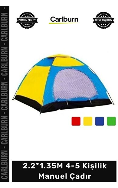 #Çadır Kamp Dağ Su Geçirmez Rüzgara Dayanıklı Outdoor Aile Tipi 2.2*1.35M 4-5 Kişilik Manuel Çadır