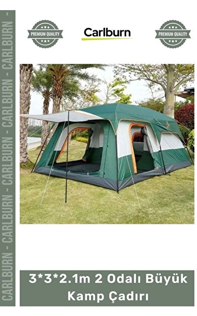 #Çadır Su Geçirmez Geniş Lüks Aile Dayanıklı Outdoor Çift Katman 3*3*2.1m 2 Odalı Büyük Kamp Çadırı