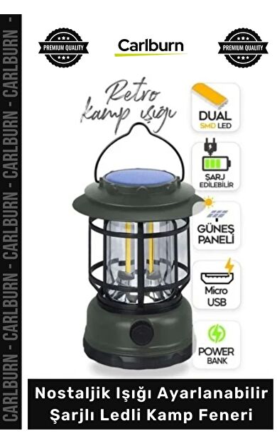 #KampFeneri Retro Vintage USB Dekoratif Bahçe Nostaljik Işığı Ayarlanabilir Şarjlı Ledli Kamp Feneri