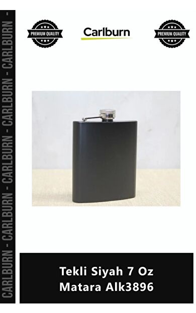 #Matara Paslanmaz Çelik Lüks Hediyelik Tasarım Metal Cep Matarası Tekli Siyah 7 Oz Matara
