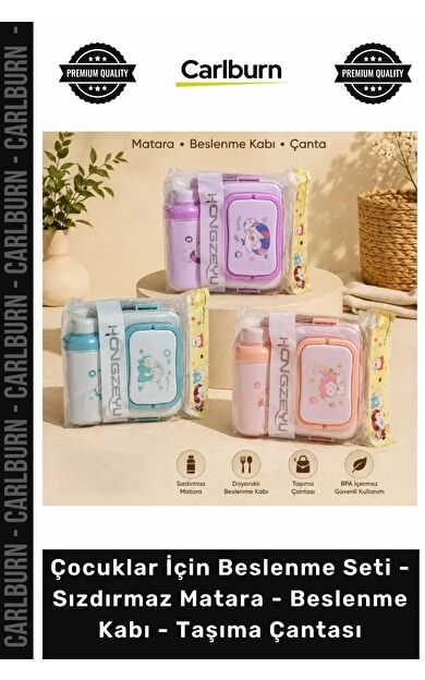 #BacktoSchool Okul Çocuklar İçin Beslenme Seti Sızdırmaz Matara Beslenme Kabı Taşıma Çantalı