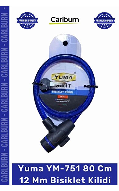 #BisikletKilidi Dayanıklı Çelik Halat Pvc Kaplı Güvenli Koruma YM751 80 Cm 12 Mm Bisiklet Kilidi