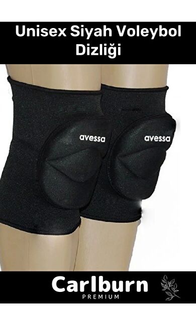 Deluxe Özel Üretim Koruyucu Unisex Siyah Çift Voleybol Dizliği