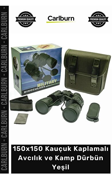 #Dürbün 15x Zoom Net Optik Mercekli 150x150 Kauçuk Kaplamalı Avcılık Kamp Dürbün Yeşil
