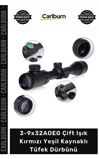 #Dürbün Profesyonel Zoom Avcı 39x32AOEG Çift Işık Kırmızı Yeşil Kaynaklı Tüfek Dürbünü