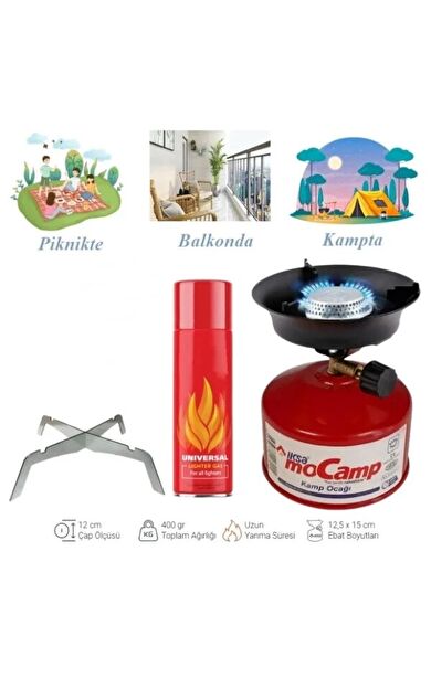 Taşınabilir Kompakt Hafif Outdoor Dayanıklı Metal Ayarlanabilir Kontrollü Pişirme Kamp Ocağı Seti