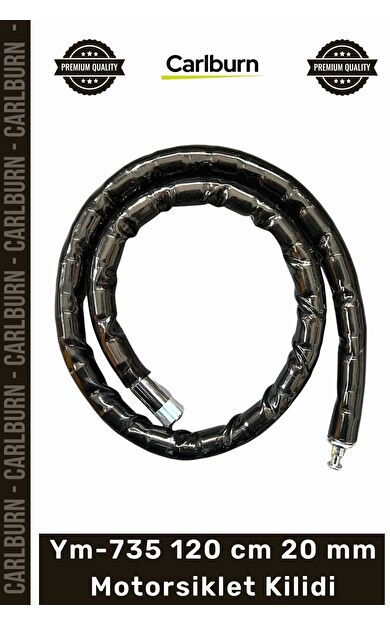 #Kilit Zırhlı Çelik Halat Güvenlikli Bisiklet Motosiklet Ym735 120 cm 20 mm Motorsiklet Kilidi