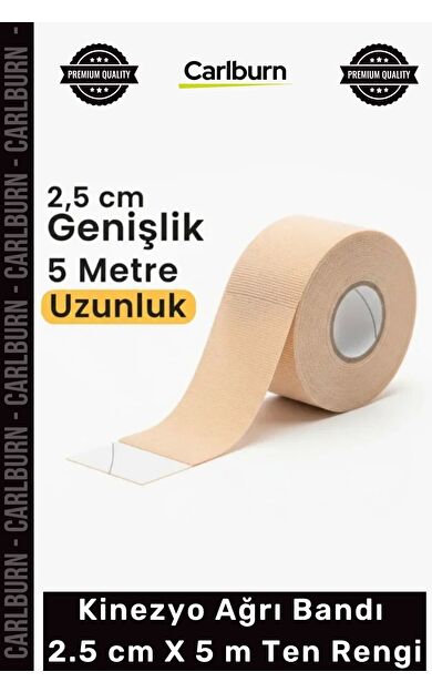 Özel Üretim Esnek Medikal Sporcu Kas Eklem Destekleyici Kinezyo Ağrı Bandı 25 cm X 5 m Ten Rengi