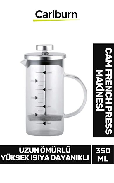 Özel Üretim Isıyı Uzun Süre Koruyan Süzgeçli Bitki Çayı Demliği Filtre Kahve French Press 350 ml