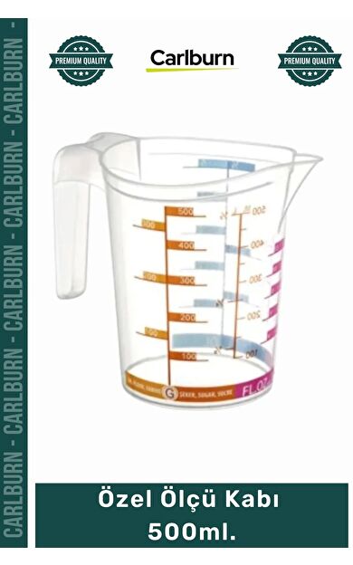 Özel Üretim Sağlıklı Plastik Malzeme Pratik Mutfak Gereci Şeffaf Ölçekli Özel Ölçü Kabı 500ml