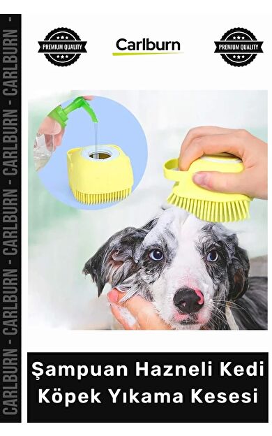 #Petshop Yumuşak Silikon Masaj Etkili Pratik Banyo Şampuan Hazneli Kedi Köpek Yıkama Kesesi