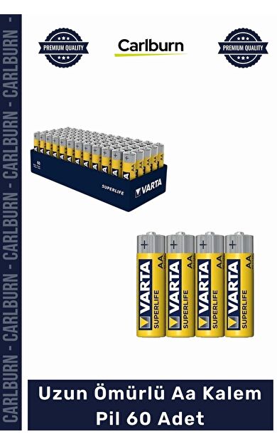 #Pil Varta Superlife Uzun Ömürlü Ekonomik Paket Çinko Karbon Kumanda Aa Kalem Pil 60 Adet